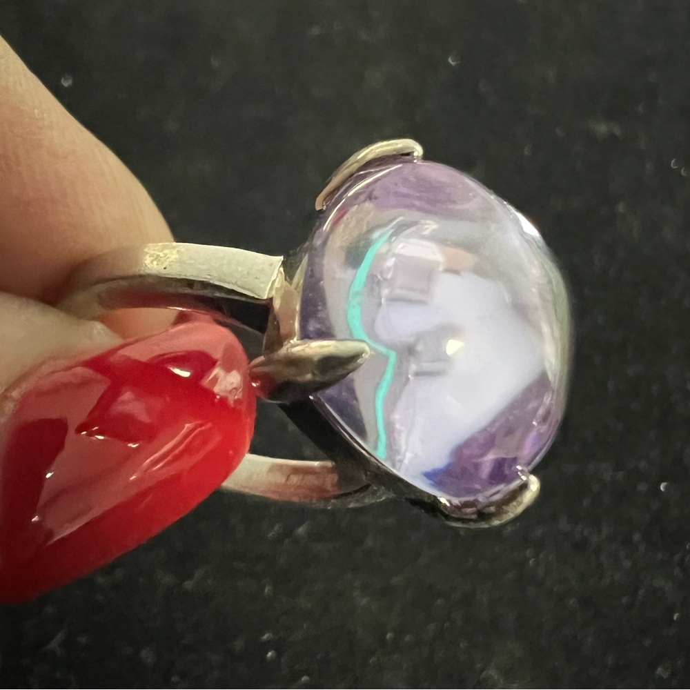 925 STERLING SILVER and Purple Women's Ring